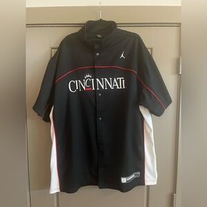Jordan Cincinnati Black and White Men's Jersey warm up